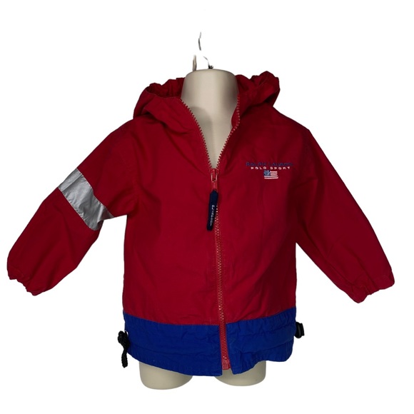 Ralph Lauren Polo Sport Jacket Size 12M - 24M  L XL Colorblock Spell Out Flag - Picture 4 of 14